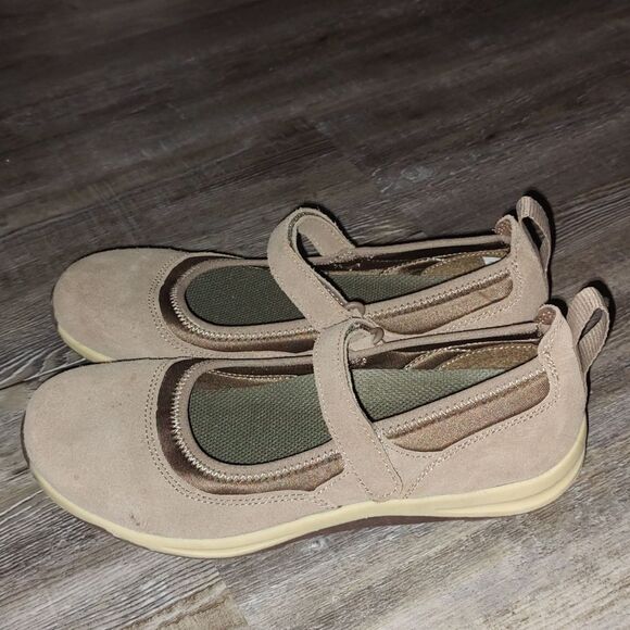 Lands End tan brown mary jane shoes  Sz 7.5 - Picture 3 of 8